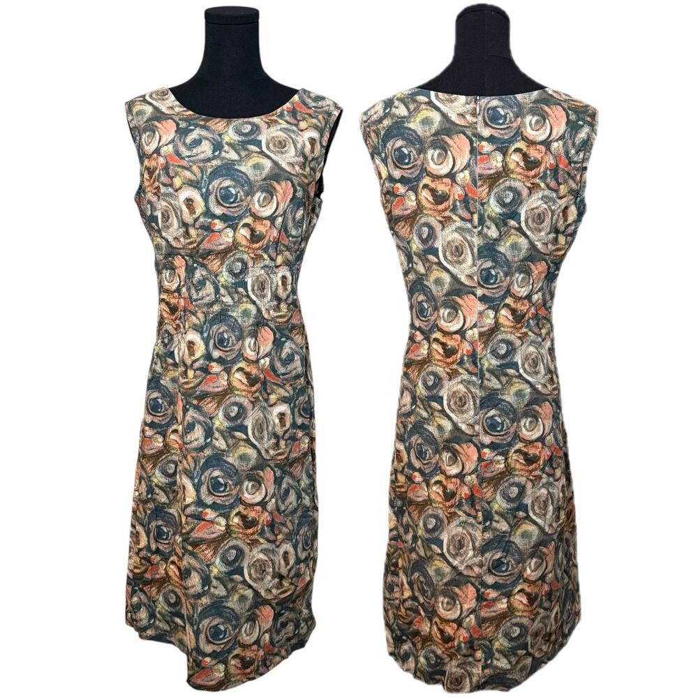 Comrags Sleeveless Dress Cotton Canada Multicolor Artsy Painterly Size Medium